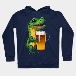 Cute Baby Croc With A Beer Mug Hoodie